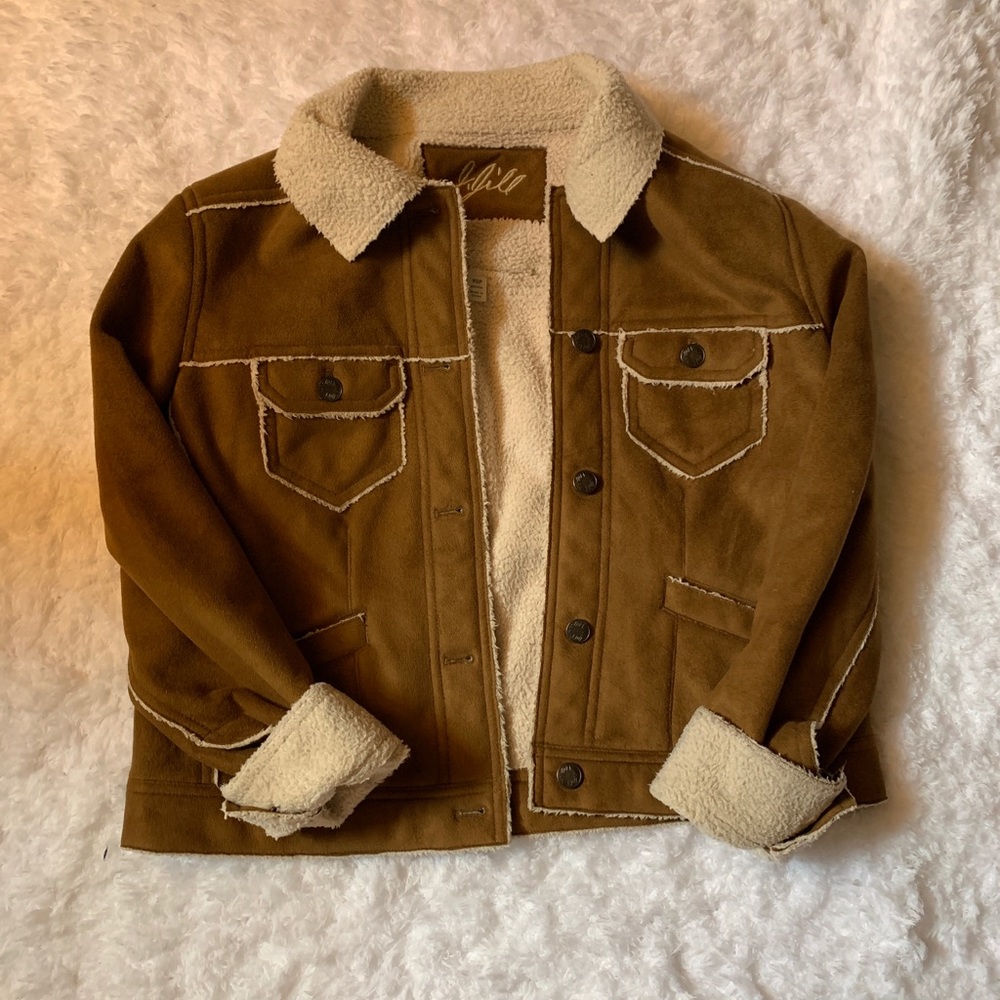 Vintage Lined Soft Furry Jacket Tan